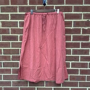 Universal Thread Rust Red Orange Midi Skirt Pockets Drawstring Pull On L